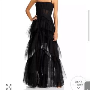 BCBGMAXAZRIA
Size 2  Corset Tulle Gown in Black